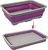 RAM ONLINE Collapsible Washing Up Bowl 10 Litre Portable Basin Purple view 2