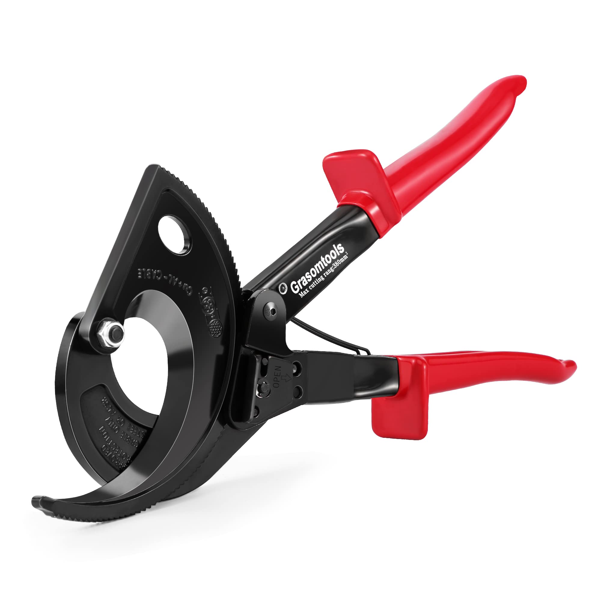 Ratchet Cable Cutter,Ratcheting Cutter and Wire Cable Cutter Cut up to400 mm², HS520A Heavy Duty Aluminum and Copper Ratchet Cable Cutter,