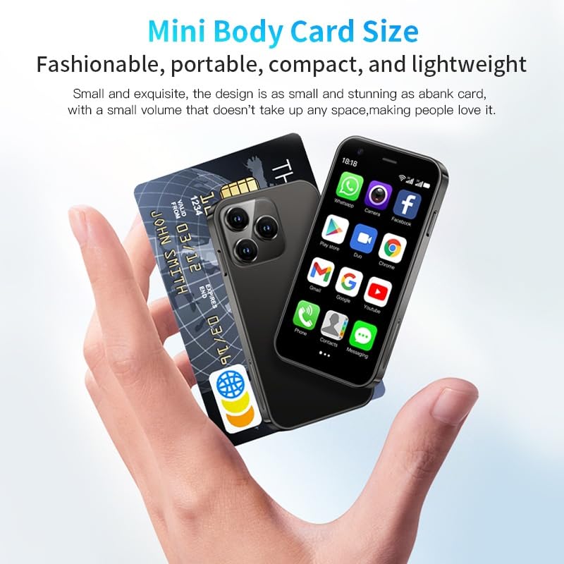 CatCalls Mini Smartphone Unlocked 4G Mobile Phone, 3.0 Inches, 32 GB Expandable up to 128 GB, Dual SIM Dual Camera, Android 10.0, Supports WiFi Bluetooth Backup Phone (XS15 Purple)