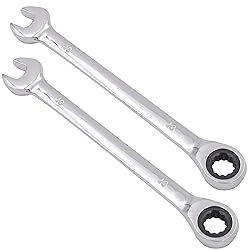 KINJOEK 2 PCS 10mm 12PT Ratchet Wrench, Metric