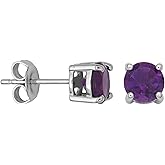 Amazon Essentials Sterling Silver Round Birthstone Stud Earrings