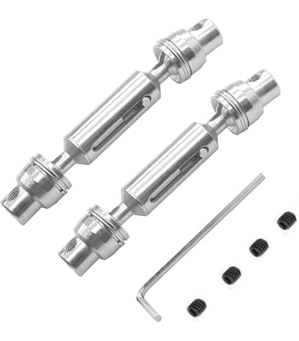 Arbre De Transmission Métal Pour Voiture RC – Compatible WPL B14 B24 C24 C34 B16 B36 6WD D12 MN40 D90 (Argent)