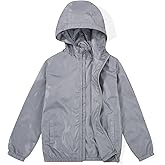 JOYSON Kid Boys Rain Jackets Lightweight Water-resistant Windbreaker Breathable Outerwear Raincoat with Hood