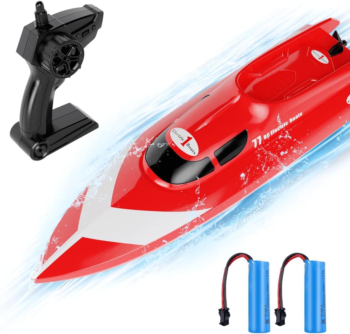 MaxTronic RC Boat for Kids, 2 Rechargeable Batteries, 2.4G Anti-Interference, Remote Control Boat Toy with Low Battery Reminder - Exciting Water Adventures Await Captains Enthusiasts!