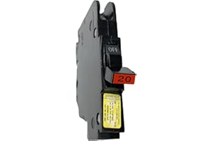 CONNECTICUT ELECTRIC 1- Federal Pacific Circuit Breaker, NC20 1-Pole 20-Amp Thin Series NC 020 (OUT OF FACTORY CARTON) FPE, MAY BE RED OR BLACK HANDLE