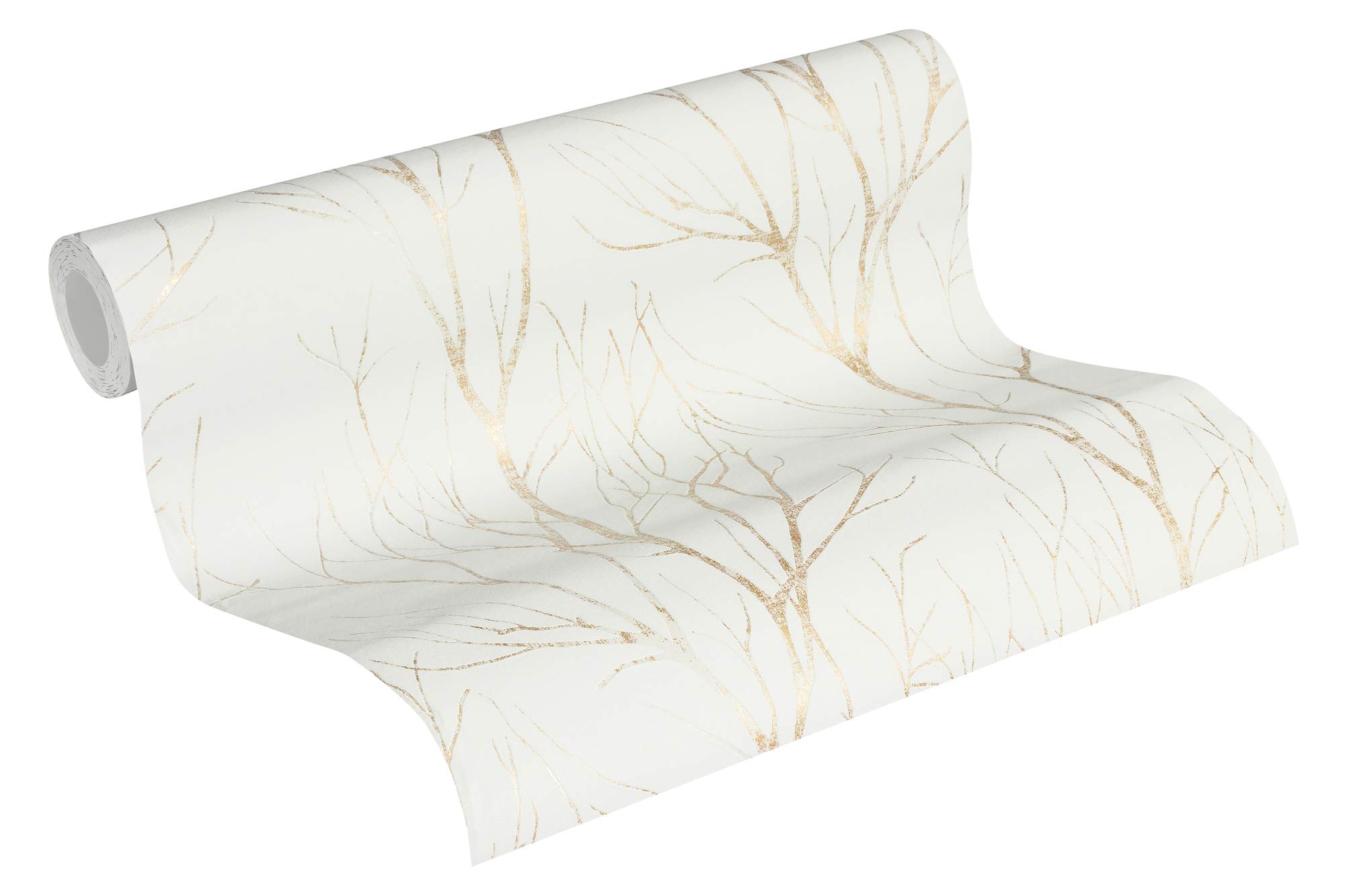 A.S. Création Forest Wallpaper Blooming Non-Woven Wallpaper 10.05 m x 0.53 m Beige Gold Creme Made in Germany by Livingwalls 372603 37260-3