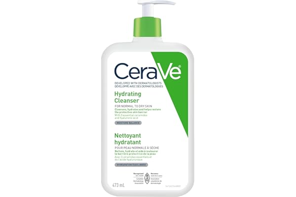 CeraVe Hydrating Face Wash, Daily, Gentle Moisturizing Non-Foaming Facial Cleanser for Men & Women with Hyaluronic Acid, Cera