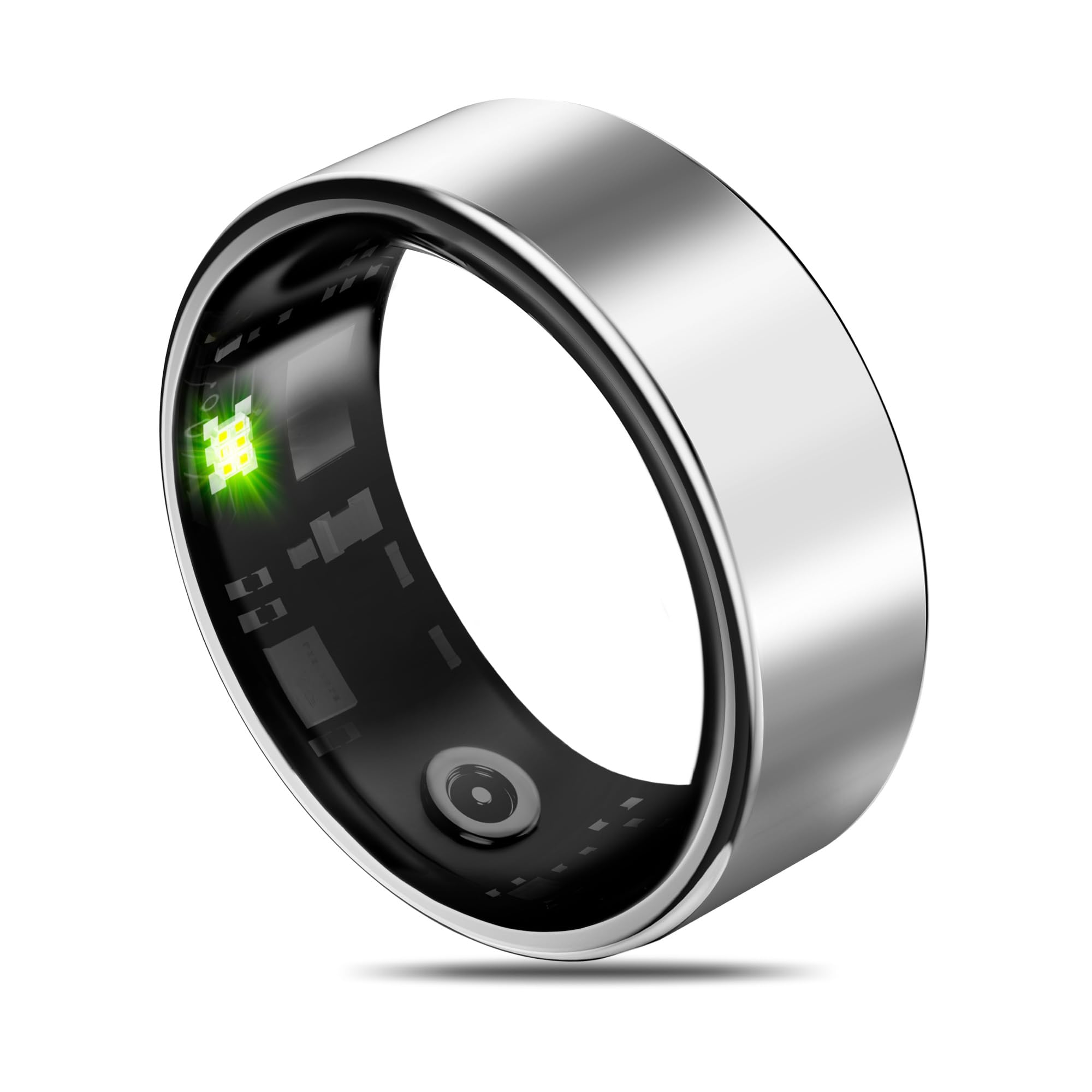 Photo 1 of Smart Health Ring for Women Men Fitness Tracker with Heart Rate, Blood Oxygen, Blood Pressure, Sleep Monitoring, Step Counting, IP68 Waterproof for iPhone and Android, No Subscription Fee, Silver 10#