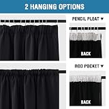 BellaHills 100% Blackout Curtains 66x72 Pencil Pleat 2 Panels Black Liner view 3