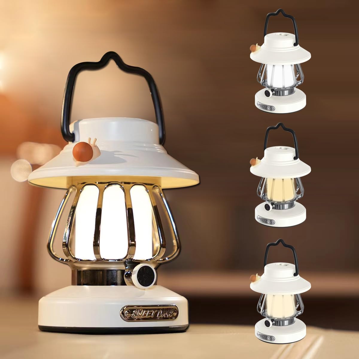 YZYOE LED Rechargeable Retro Horse Lamp, Outdoor Cute Camping Light, Portable Mini Snail Horses Lamps, New Small Horse Lamp with 3-Mode Dimmable Light Intensity and Memory Function.