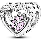 Parmuz 925 Sterling Silver Charms for Bracelet Woman Love Heart Evil Eye Daisy Flower Pendant Beads for Necklace Dog Cat Charm Jewelry Gift for Her