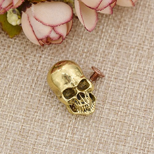 Solid Brass Conchos Skull Leather Craft Rivet Stud Punk Screw Back Button 1 Pc