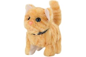 Robot Cat Plush - Electric Stuffed Animal Robotic Pet Toy | Interactive Walking & Meowing Kitten with Touch Control | Realist