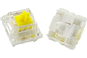 GUYEKS Gateron KS-9 Pro 2.0 Yellow Factory Pre-lubed 3-Pin Linear Switch 50gf Switches Keyboard Compatible with MX Mechanical Key Game Keyboard Switches (72PCS, Yellow)