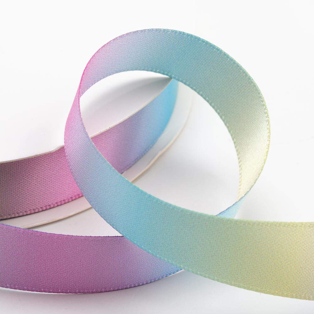 Pastel Rainbow Ribbon 10mm Satin x 25 Metres