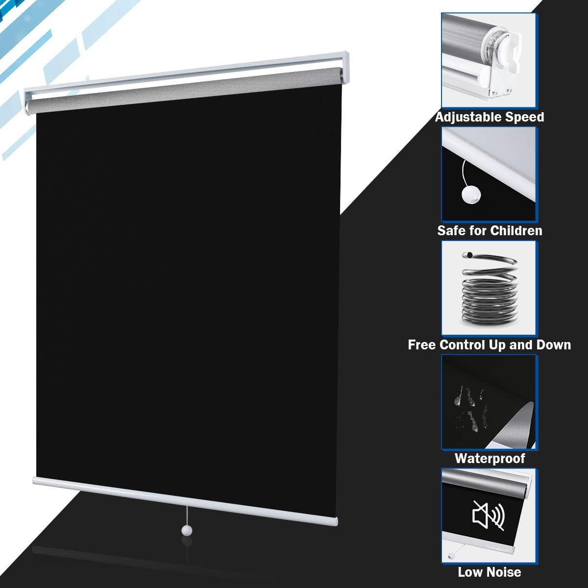 Window Shades for Home, Blackout Shades Cordless Blinds for Bedroom, Window Shade Roller Shades for Windows, Black, 23"(W) x 72"(H) Window Coverings Shades Room Darkening Blinds: Home & Kitchen