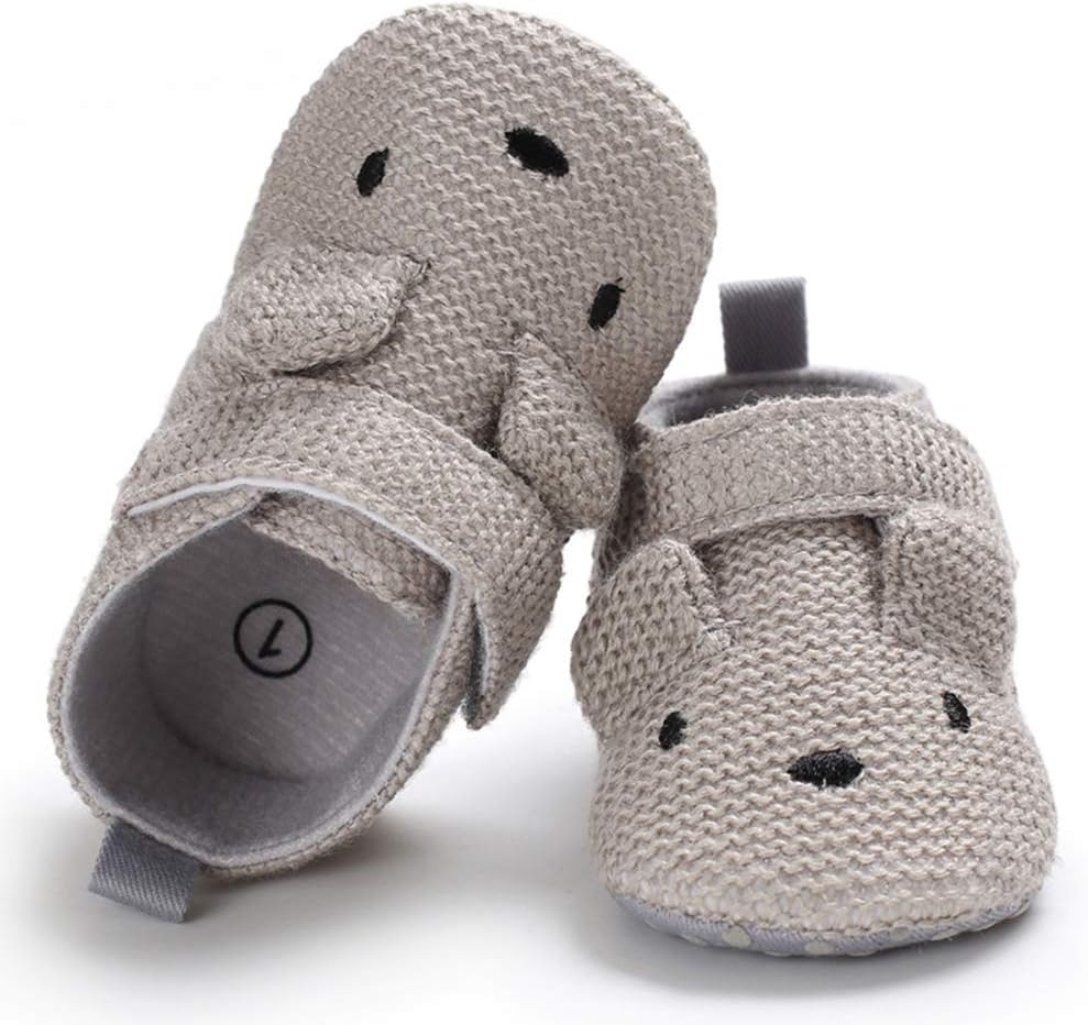 Newborn Infant Baby Boys Girls Cute Cartoon Slipper Soft Non Skid Sole Slip On House Animal Indoor Sock Shoes Crib Moccasins for New Walkers