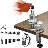 BAUSATZ Leather Polishing Machine, Leather Edge Burnishing Machine, Electric Leather Edge Burnisher Polisher Tool 10pcs Leather Burnisher Bits, Adjustable Speed (0-24000RPM) Polishing Grinding Machine