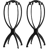 Dreamlover Wig Head Stand for Travel, Wig Drying Stand, Black, 2 Packs | Easy Assembly, Fast Air Drying, Travel Portable, Shape Retention, Versatile Display