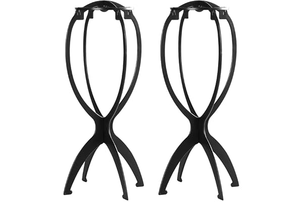 Dreamlover Wig Stands for Displaying and Air-Drying Wigs, Black, 2 Pack | Detachable & Easy Setup, 14.2" Tall, Handy for Disp