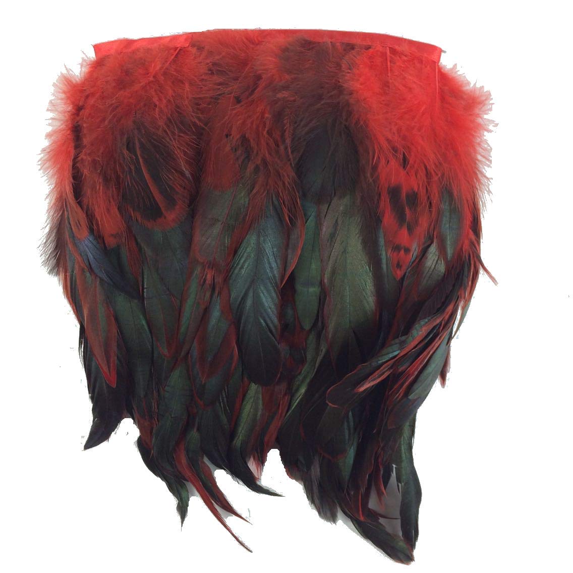 Sowder Rooster Hackle Feather Fringe Trim 5-7" in Width Pack of 5 Yards(red)