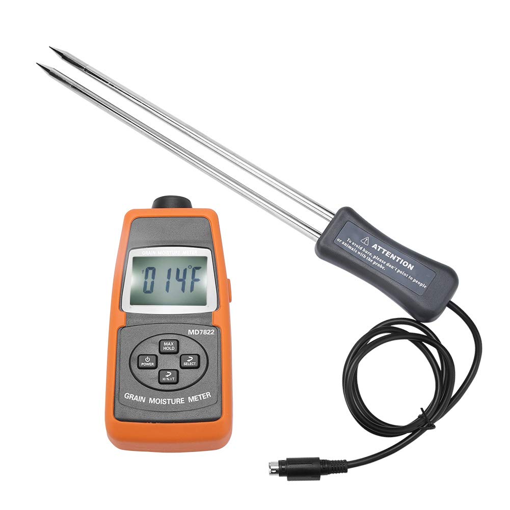Akozon Grain Moisture Meter MD7822 Digital LCD Screen Grain Moisture
