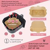 BYKITCHEN Air Fryer Liners Square 100pcs 7.9 Inch Parchment Paper Greaseproof view 5