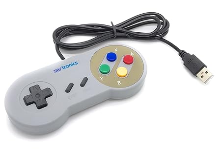 USB 2.0 Controller/Gamepad im SNES Design grau - passend für: Windows PC, Mac, Linux, Raspberry Pi/RetroPie