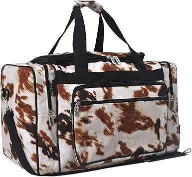 cow print duffle bag