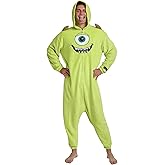 Bioworld Monsters Inc Mike Wazowski Adult Green Long Sleeve Hooded Kigurumi Onesie Costume Cosplay Suit