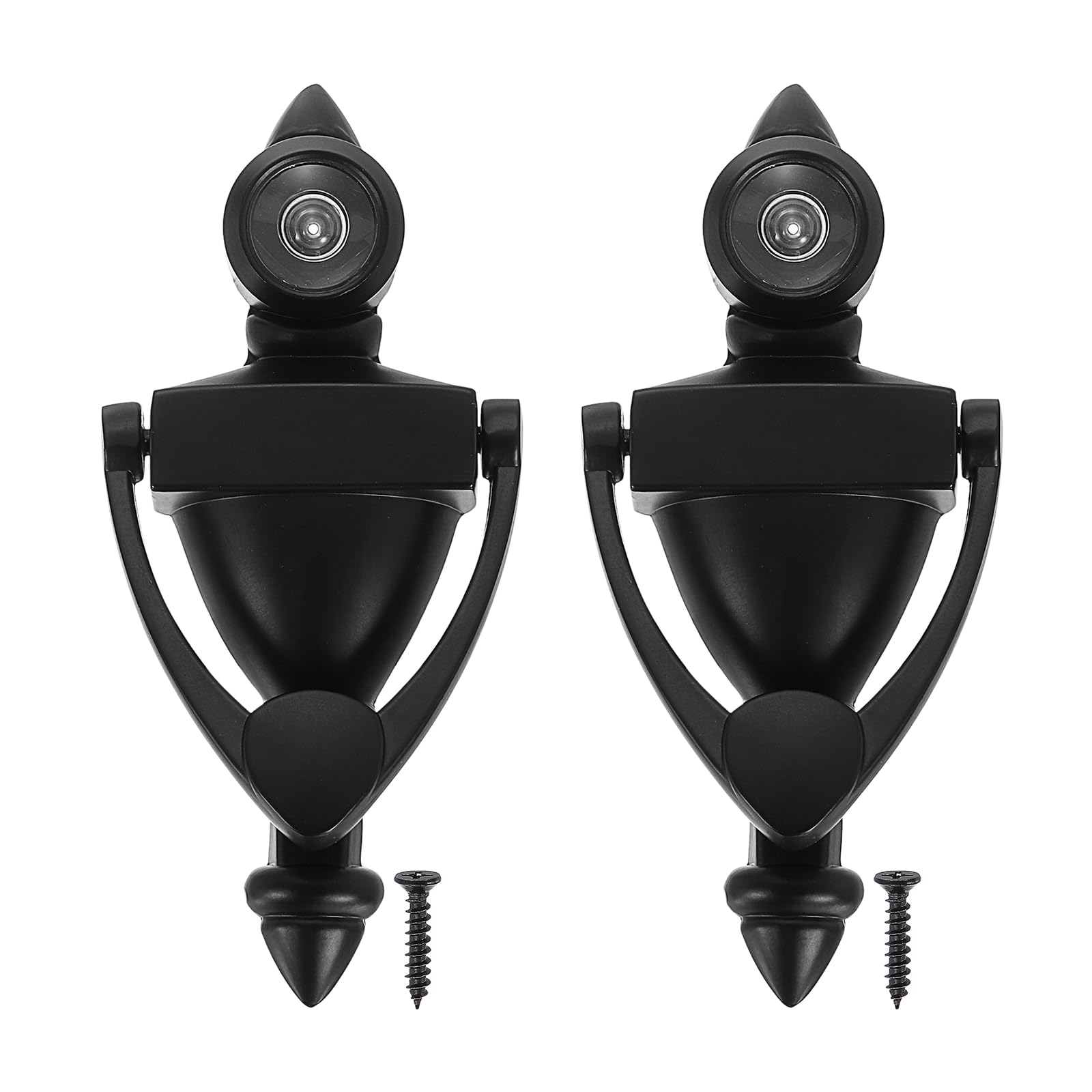 PATIKIL 9/16" Door Knocker with Viewer, 2 Pcs 180 Degree Door Viewer Die-Cast Construction with Peephole Fits 1-3/8inch to 2-3/8inch Door Peep Hole for Home Office Hotel, Black