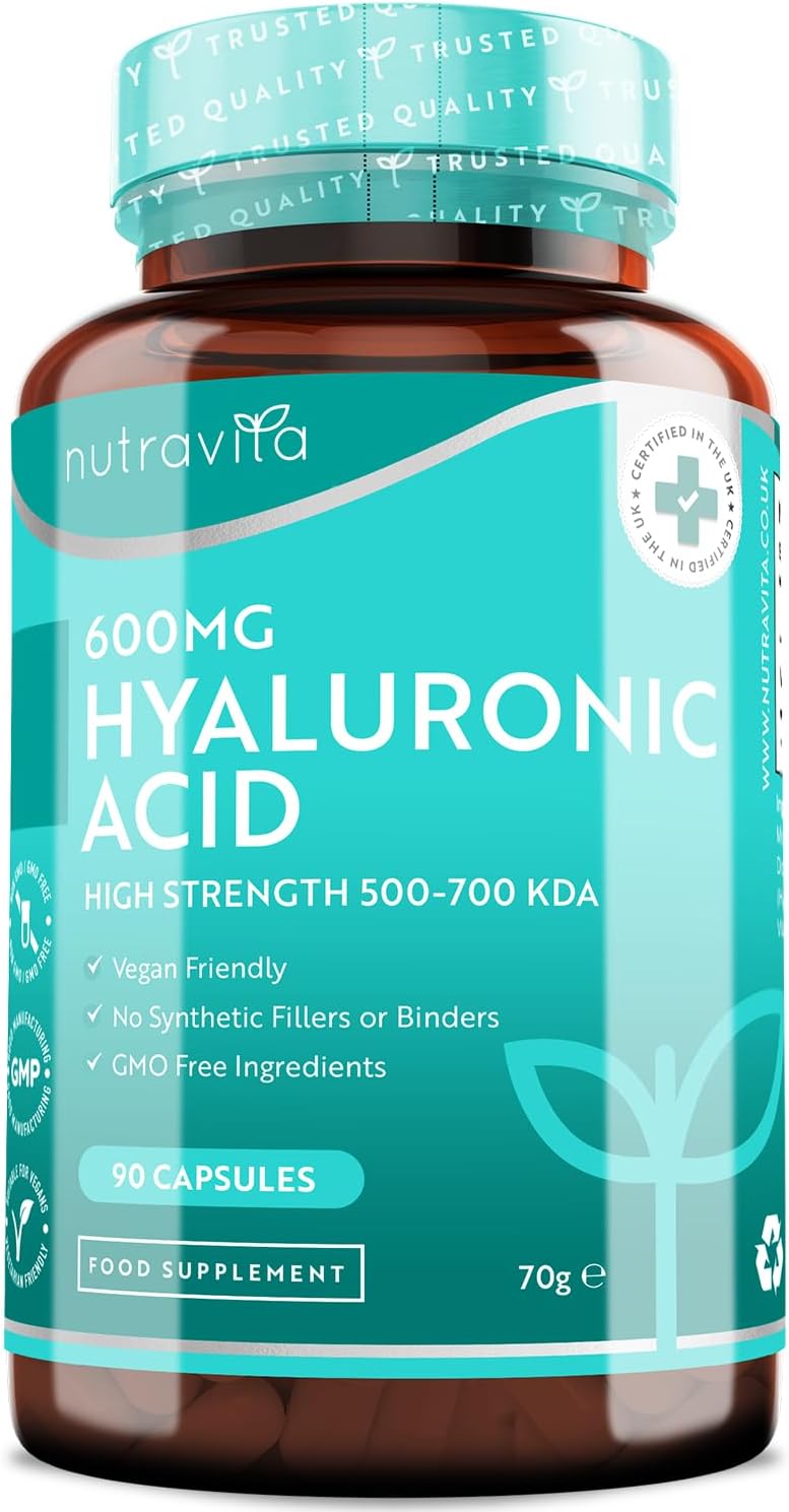 Nutravita Hyaluronic Acid Capsules 600mg 3 Month Supply 500-700 KD A