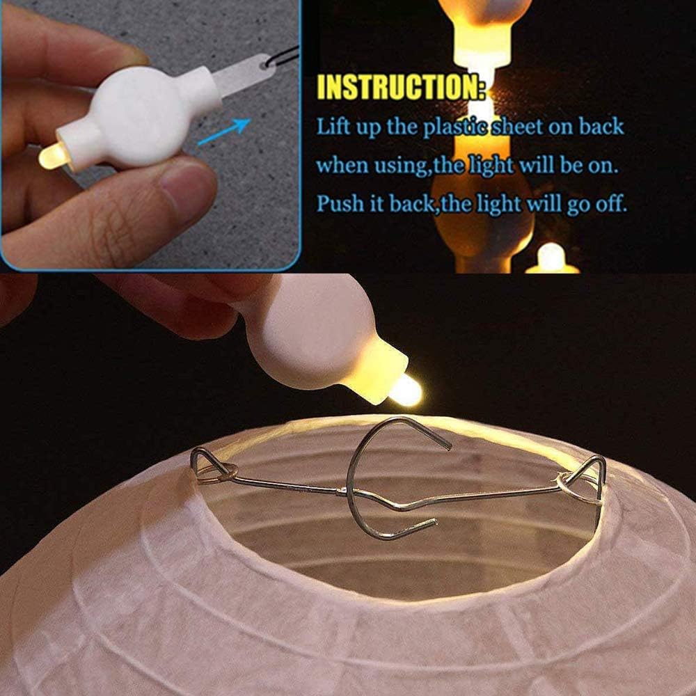 Paper Lantern Lights Battery Operated Remote Hanging Led Lantern Lights with Hook Super Bright RGB White Warm White 15 Days Standby, 36 hours Constant On for Lantern Tent Lighting(10 lights+2 remotes) - - 