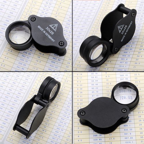 Water & Wood POCKET FOLDING JEWELER LENS 30 X LOUPE MAGNIFYING EYE GLASS MAGNIFIER(Black)