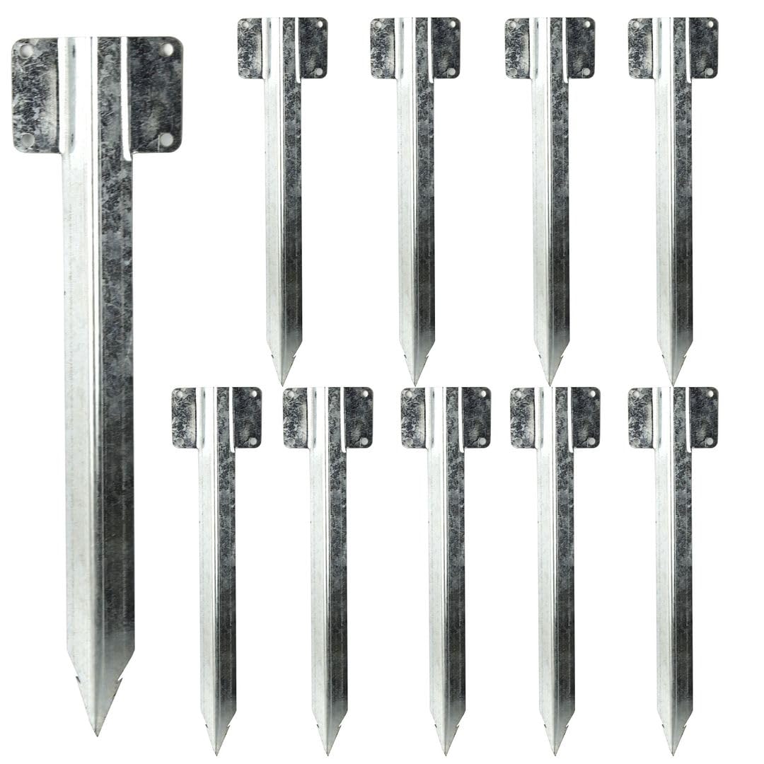 10 Pack 13.8 inches Railway Sleepers Brackets Sleeper Stakes for Galvanised Steel Post Brackets Garden Timber Planter Garden Beds