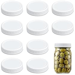 AOZITA 10 Pack REGULAR Mouth Mason Jar Lids for