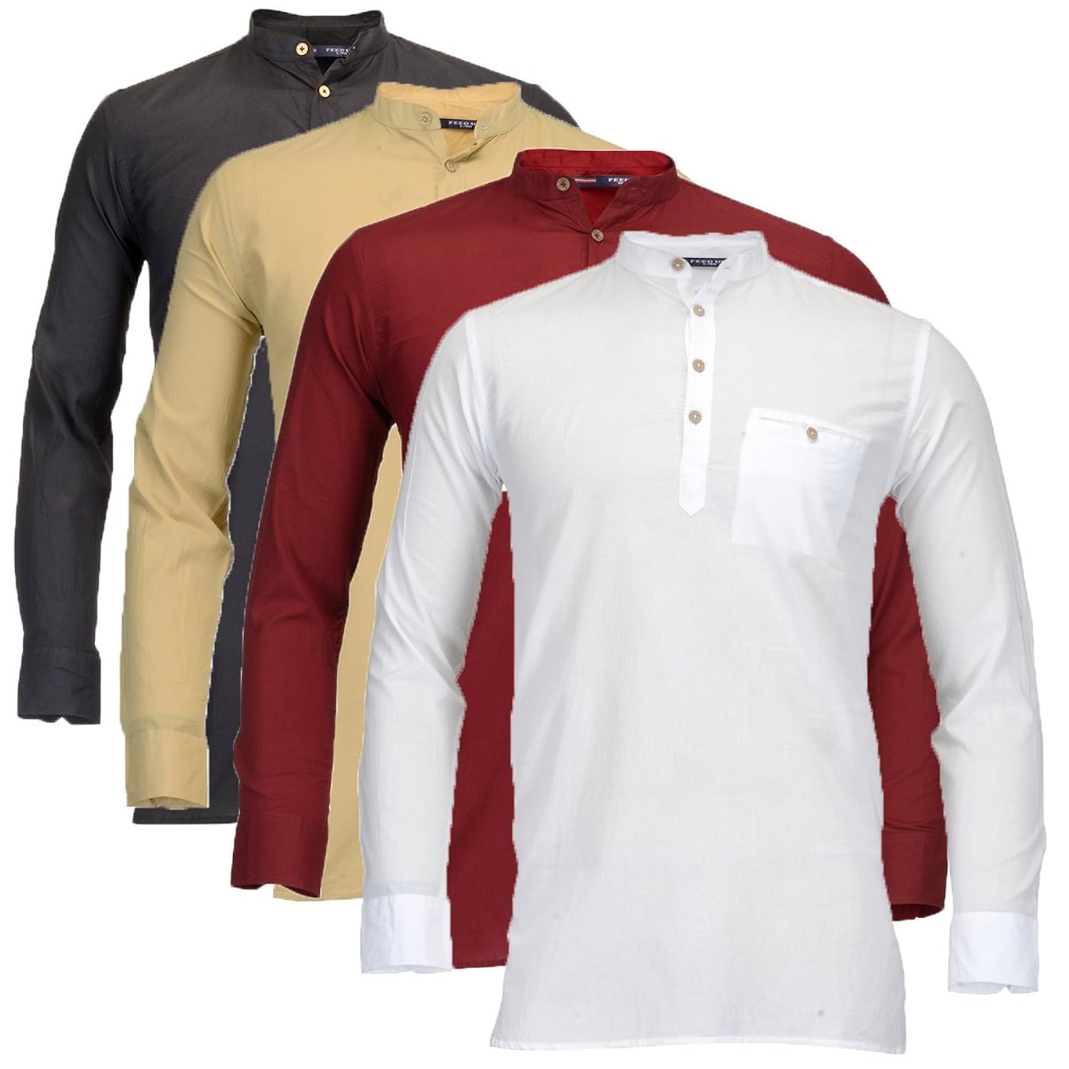 feed up men's cotton pack of 4 kurta's
