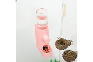 Daerky Small Animal Water Feeder, Magnetic Hanging Feeder & Hidden Cave - Accessories for Jumping Spiders, Wolf Spiders, Mantises, Arboreal Animals & Other Small Creatures - 5ML Capacity (Pink)