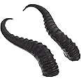 Beavorty 1 Pair Artificial Sheep Antlers DIY Horns Headband Ornament Black Gothic Sheep Horn Hair Decor for Halloween Cosplay Party Costume Accessory