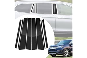 8pcs Glossy Black Exterior Door Window Pillar Posts Molding Cover Panel Trim Stickers Side Door Window Cover Trim Kits for Ho