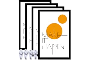 ijuerybai 11x17 Picture Frame Set of 4, Black 11 x 17 Poster Frame High Transparent Wall Gallery Poster Canvas Photo Frames for 11 by 17 inches