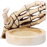 Skeleton Hand Candle Holder Halloween Skull Gothic Tealight Candle Stand Novelty Scary Spooky Candlestick Halloween Home Bar Party Tabletop Decor
