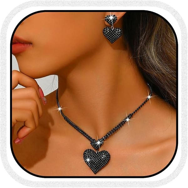 Sixexey Black Rhinestone Jewelry Set – Sparkly Necklace, Earrings, Bracelet & Ring For Parties, Prom & Weddings - View #7