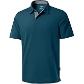 Men's Golf Polo Shirts Dry Fit Moisture Wicking Performance Short Sleeve | Regular Fit, 3 Button, Collared Shirts, Sun Protection, Lightweight Breathable Pique Fabric, Athletic Work Smart Casual Polo