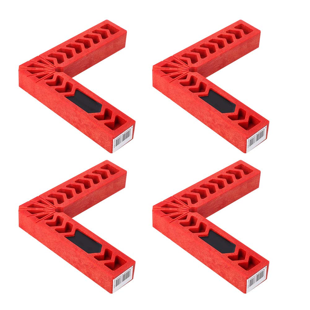 4Pcs/Set L‑Shape 90 Degree Positioning Squares Right Angle Positioner Corner Clamp Woodworking Tools Carpenter Assemble Cabinets, Drawers or Boxes