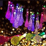 Solar String Lights 20LED Water Drop,IREALIST 8 Light Modes.Christmas Lights Solar Powered String lights for Garden, Patio, Yard, Home, Christmas Tree, Parties (Multi_color)