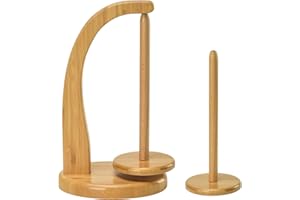 Yarn Holder with 2 Pcs Spindles for Knitting and Crocheting,Crochet Gift for Knitting Lovers,Wooden Yarn Spinner for Crochet 