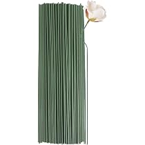 thumbnail image 2 of Uxcell 22 Gauge 14" Floral Stem Wire, 50 Pcs Paper Wrapped Iron Flower Stem Dark Green 2 of 11