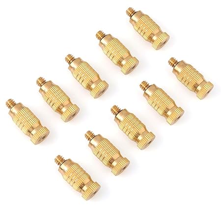 VERY100 10x Messing Sprühdüse Nebeldüse Sprühkühlung Messingspritze Garten Bewässerung (0.15mm)