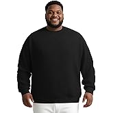 Yuyapu Big and Tall Pullover Sweatshirts for Men 3XL-8XL – Soft Jacquard Knit Oversized Sweatshirt with Ribbed Cuffs & Hem